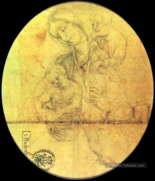 renaissance Tableau Peinture - Marie avec l’enfant et la jeunesse St Jean Renaissance Matthias Grunewald